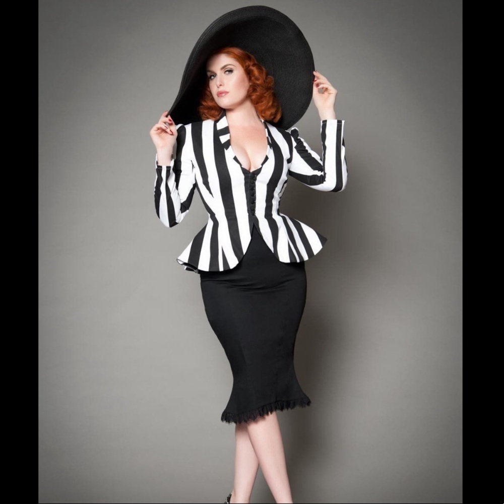 Pinup girl clothing black fishtail skirt s